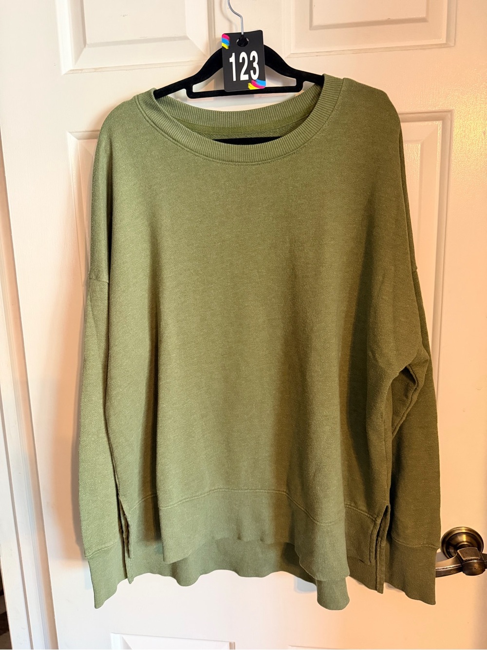 Olive Green Women's Crewneck Sweater